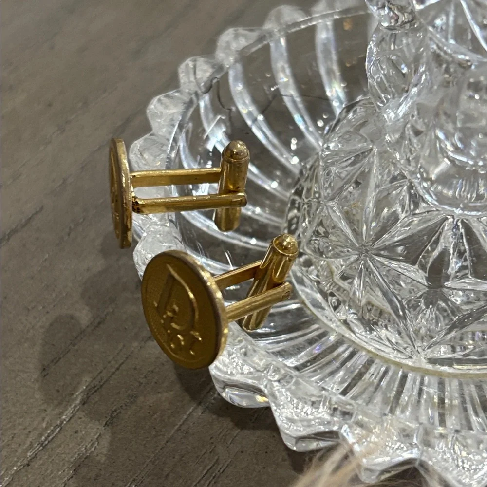 Vintage Christian Dior Gold-tone Cufflinks